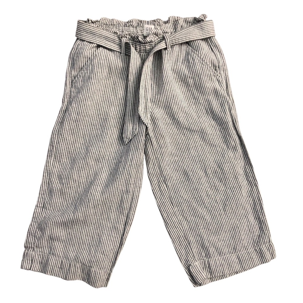 Gap Nautical Blue Striped Chino Crop Girl Beach Summer Pants Size Small 6-7 Year